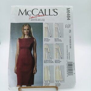 UNCUT Sewing PATTERN McCalls M6464, Palmer Pletsch Fit Experts Misses 2011 Dress